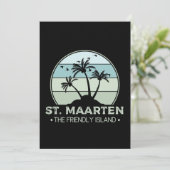 Carte St. Maarten La île amicale rétro Sint Martin (Debout devant)