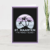Carte St. Maarten L'île amicale rétro Sint Martin (Devant)