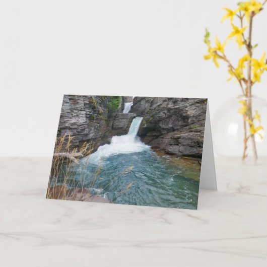 Carte St. Mary Falls II au parc national des Glaciers (Fleur jaune)