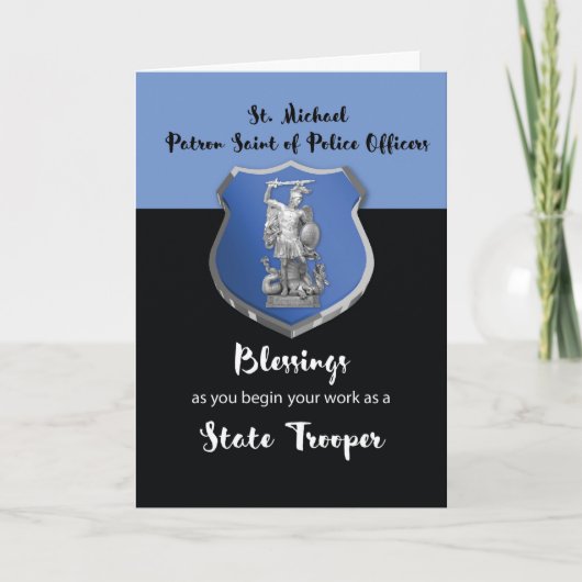 Carte St. Michael Blessings à New State Trooper (Devant)