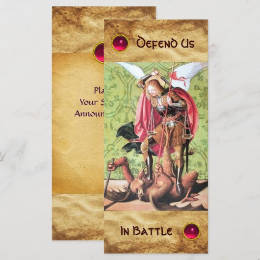 CARTE ST. MICHAEL, DRAGON ET JUSTICE (Devant / Derrière)