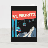 Carte St. Moritz Skiing - Retro St. Moritz Ski  (Devant)
