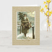 Carte St Nick Noël Reproduction Vintage (Fleur jaune)