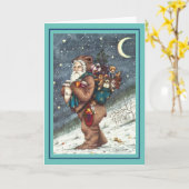 Carte ST. NICK TEDDY BEAR SUIT, CHRISTMAS TEDDIDIES Blan (Fleur jaune)