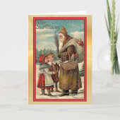 Carte St Nicolas vintage avec Enfants Noël (Devant)
