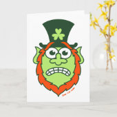 Carte St Paddy's Day Stress Leprechaun (Fleur jaune)