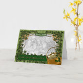 Carte St patrick - AJOUTEZ VOTRE PHOTO - cadre de (Fleur jaune)