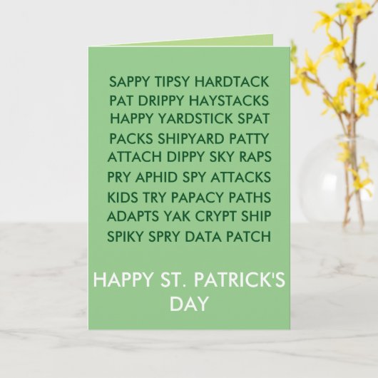 Carte St Patrick Anagram (Fleur jaune)