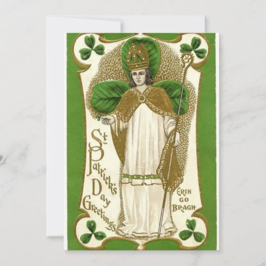 Carte St Patrick Bishop Prière Shamrock irlandaise (Devant)