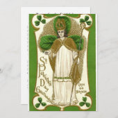 Carte St Patrick Bishop Prière Shamrock irlandaise (Devant / Derrière)