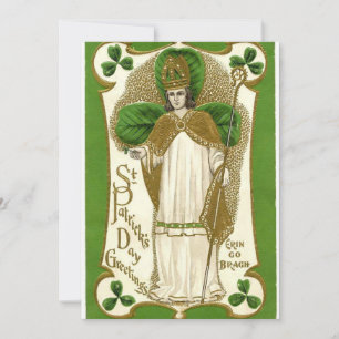Carte St Patrick Bishop Prière Shamrock irlandaise