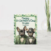 Carte St Patrick Day Irish Frenchie Dog Duo (Devant)