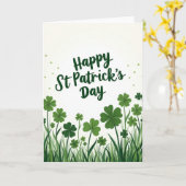 Carte St Patrick Émeraude Verte (Fleur jaune)
