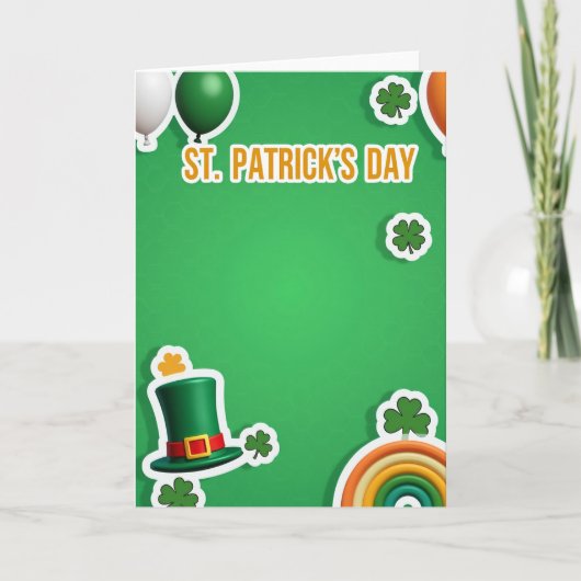 Carte St Patrick Hexagone Vert (Devant)