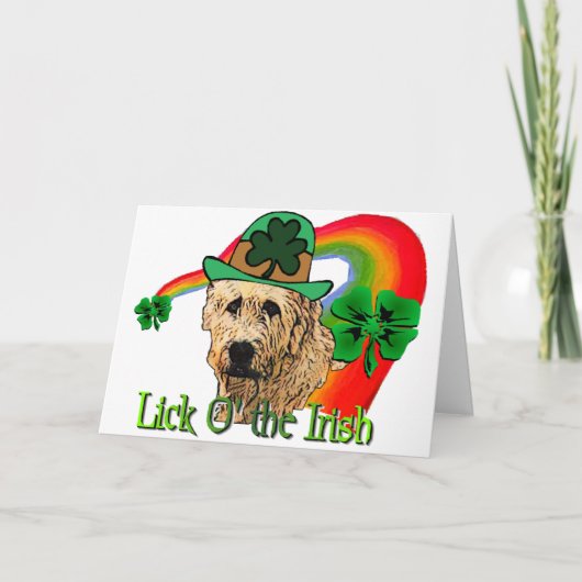 Carte St patrick irlandaise Wolfhound (Devant)