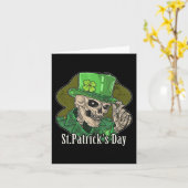 Carte St. Patrick jour squelette trèfle amusant sarcasti (Fleur jaune)