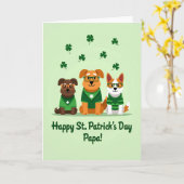 Carte St Patrick motif chien vert (Fleur jaune)