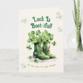 Carte St. Patrick’s Day Boots Luck Funny Greeting Card (Devant)