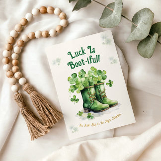 Carte St. Patrick’s Day Boots Luck Funny Greeting Card
