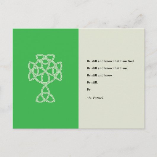 Carte St. Patrick’s Day Croix Celtique | Citation (Devant)
