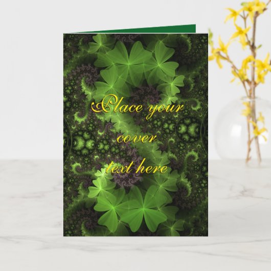 Carte St Patrick Shamrock Field (Fleur jaune)