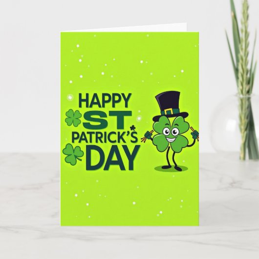 Carte St Patrick Vert Lime (Devant)