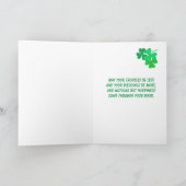 Carte St Patrick's Accueil Shamrock Green Checks (Intérieur)
