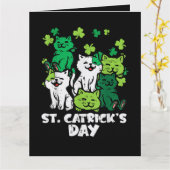 Carte St Patricks Catricks Day Cats Saint Pattys (Fleur jaune)