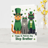 Carte St Patricks Cats Step Brother Card (Fleur jaune)