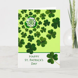 Carte St. Patrick's Day avec Shamrock et fleur de trèfle
