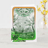 Carte St Patrick's Day avec Shamrock, Paysage (Fleur jaune)