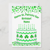 Carte St Patrick's Day Birthday Cake Custom Candles Flat (Devant)