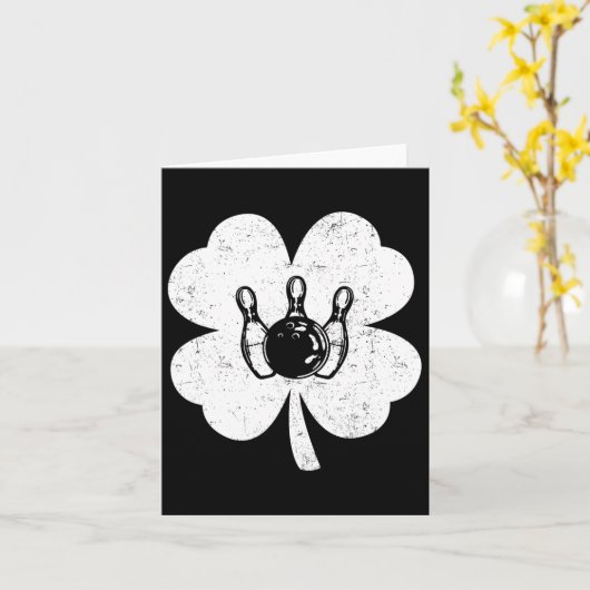 Carte St Patrick's Day Bowling Irish Shamrock Bowling Lo (Fleur jaune)