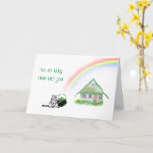 Carte St. Patrick's Day Cat et Rainbow Card (Fleur jaune)