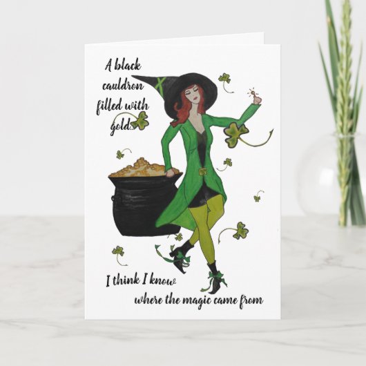 Carte ST Patrick's Day Cauldron of Gold card (Devant)