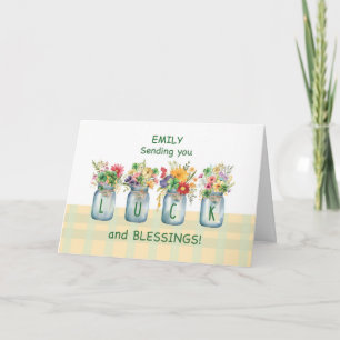 Carte St. Patricks Day Chance et bénédictions Fleurs sau