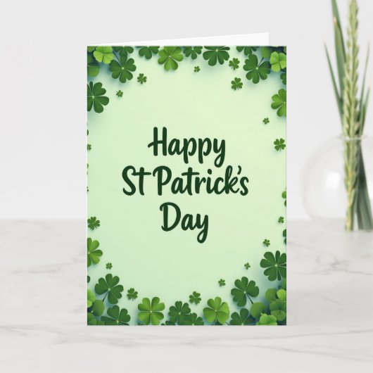 Carte St Patricks Day Clover Card (Devant)