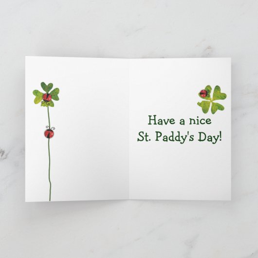 Carte st. patrick's day clover & ladybugs (Intérieur)
