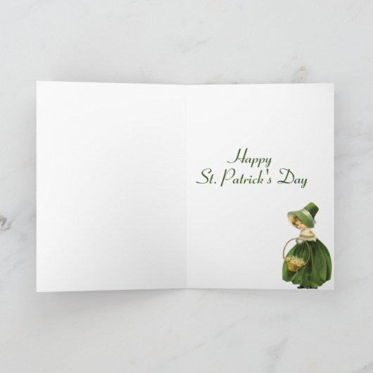 Carte St Patrick's Day Clover Leaf Greeting Card (Intérieur)