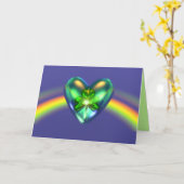 Carte St. Patricks Day Coeur Shamrock (Fleur jaune)