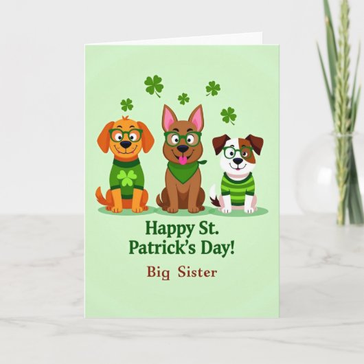 Carte St Patricks Day Dogs Vector Art Card (Devant)
