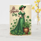 Carte St Patricks Day Emerald Gown Card (Fleur jaune)