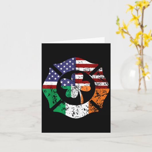 Carte St Patrick's Day Fireman Gift Proud Firefighter Qu (Fleur jaune)