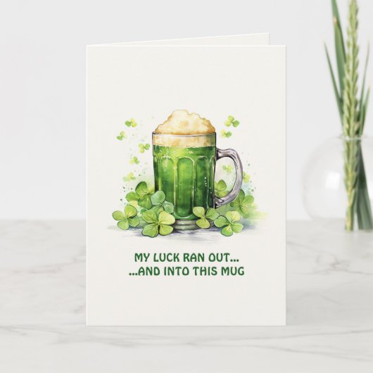 Carte St. Patrick's Day Funny Leprechaun Coffee Card (Devant)
