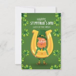 Carte St.Patrick's Day Horseshoe Salutation drôle