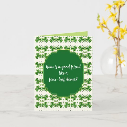 Carte "St. Patrick's Day" Joking Greeting (Fleur jaune)