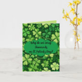 Carte "St. Patrick's Day" Joking Greeting (Fleur jaune)