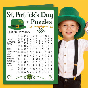Carte St Patrick's Day Kids Puzzles Activité Card