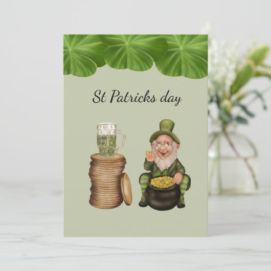 Carte St Patrick's Day Leprechaun vidéo 2021 (Debout devant)