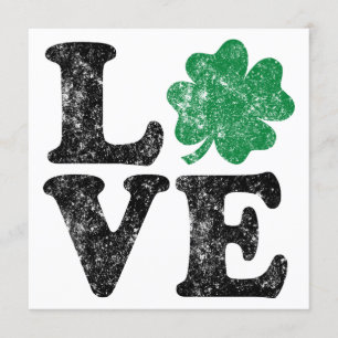Carte St Patrick's Day LOVE Shamrock irlandais